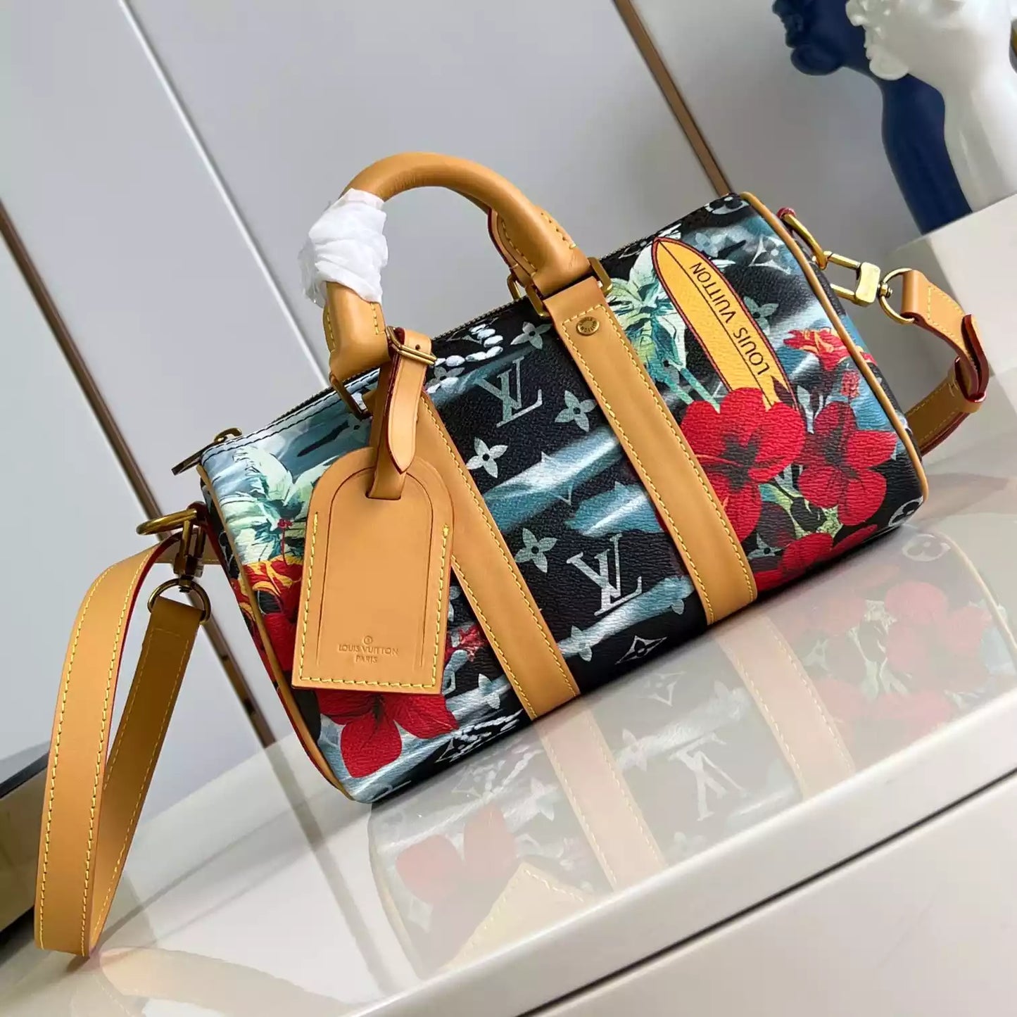 キーポル バンドリエール 25 ネイビーブルー モノグラム サーフィン キャンバス M25440 – LW433