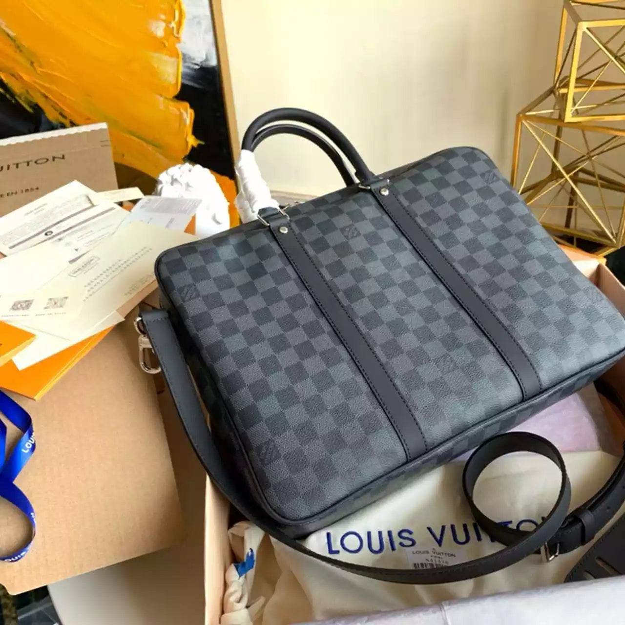 トラベルブリーフケース ダミエ・グラファイト キャンバス N41478 – LW327