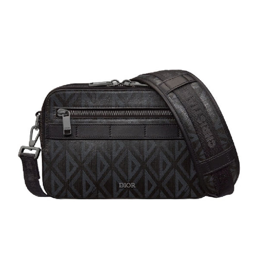 DIOR SAFARI BAG WITH STRAP BLACK CD DIAMOND CANVAS – DIO050