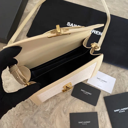 キャンバスとスムースレザーのアップタウンポーチ