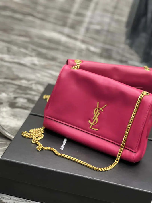 YSL 553804 サンローラン リバーシブル ミディアム ケイト スエード ローズレッド