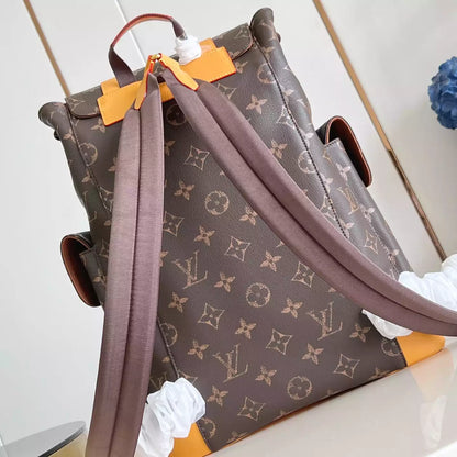 クリストファー MM バックパック ブラウン モノグラム カーフレザー M14038 – LW338