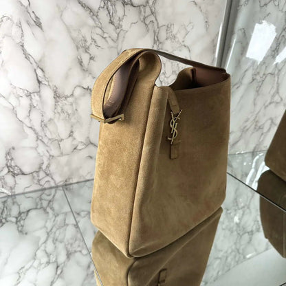 YSL 753837 LE 5 A 7 サプル ラージ スエード ブラウン