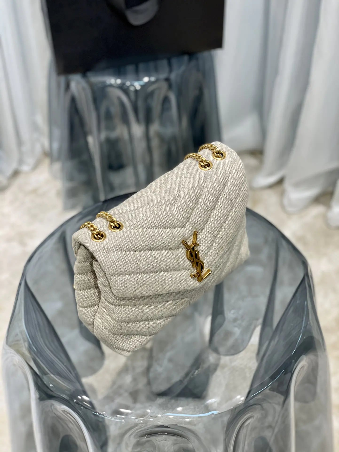 ルル スモールチェーンバッグ（キルティングYレザー）