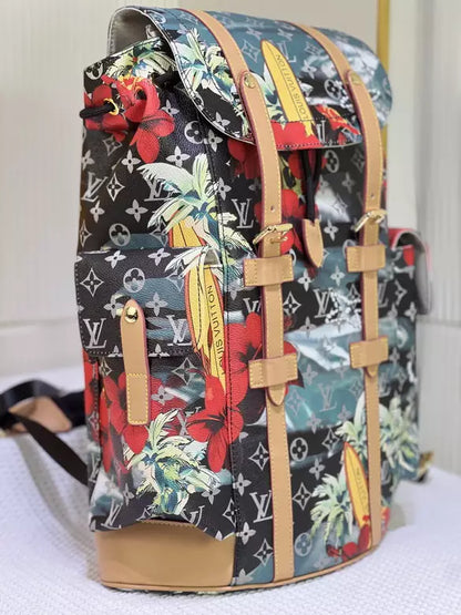 クリストファー MM ネイビーブルー モノグラム サーフィン キャンバス – LW163