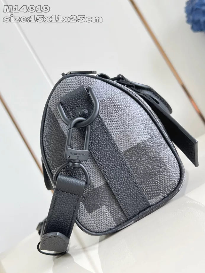 キーポル バンドリエール 25 バッグ ブラック ダモフラージュ ブラック キャンバス M14919 – LW413