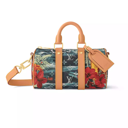 キーポル バンドリエール 25 ネイビーブルー モノグラム サーフィン キャンバス M25440 – LW433