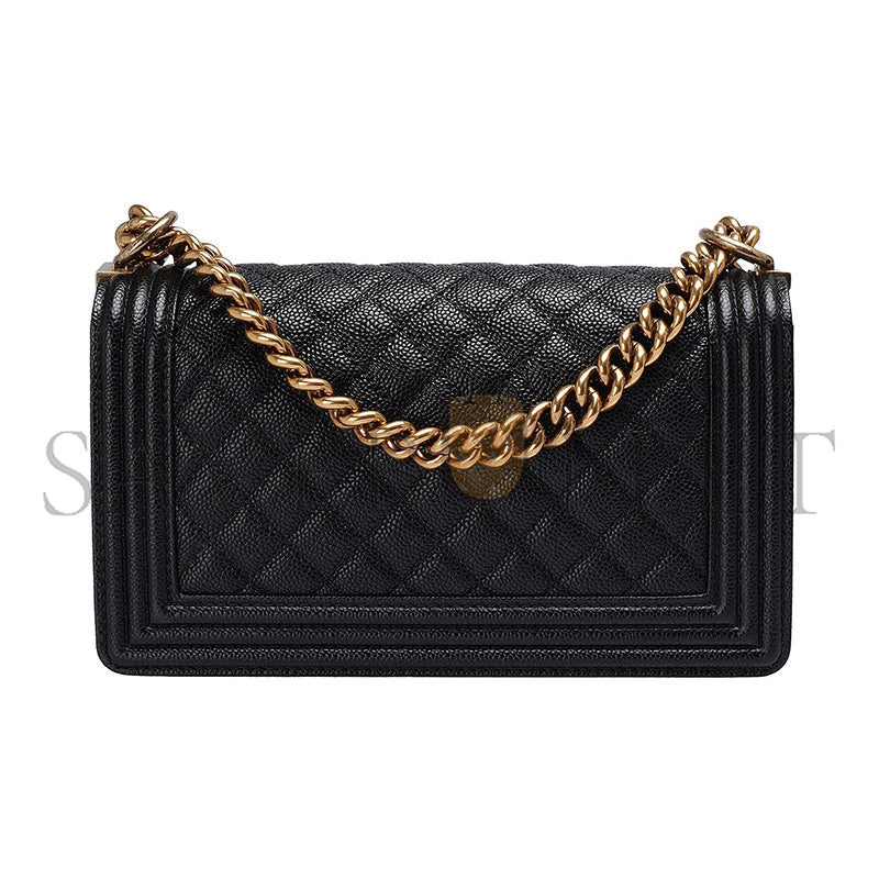 シャネル キャビア ミディアム キルティング ボーイ フラップ ブラック A67086-2 (25*15*8cm)