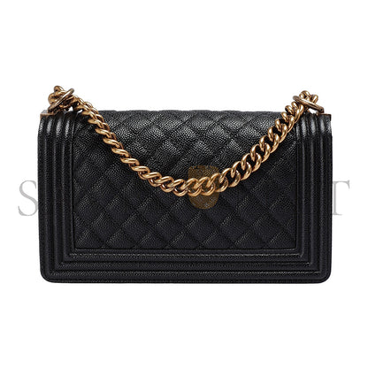 シャネル キャビア ミディアム キルティング ボーイ フラップ ブラック A67086-2 (25*15*8cm)