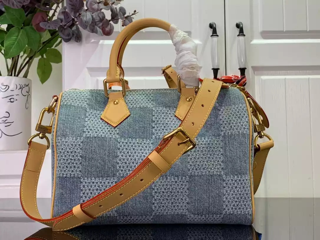 スピーディ 40 バンドリエール ブルー ダミエ デニム 3D N40701 – LW209