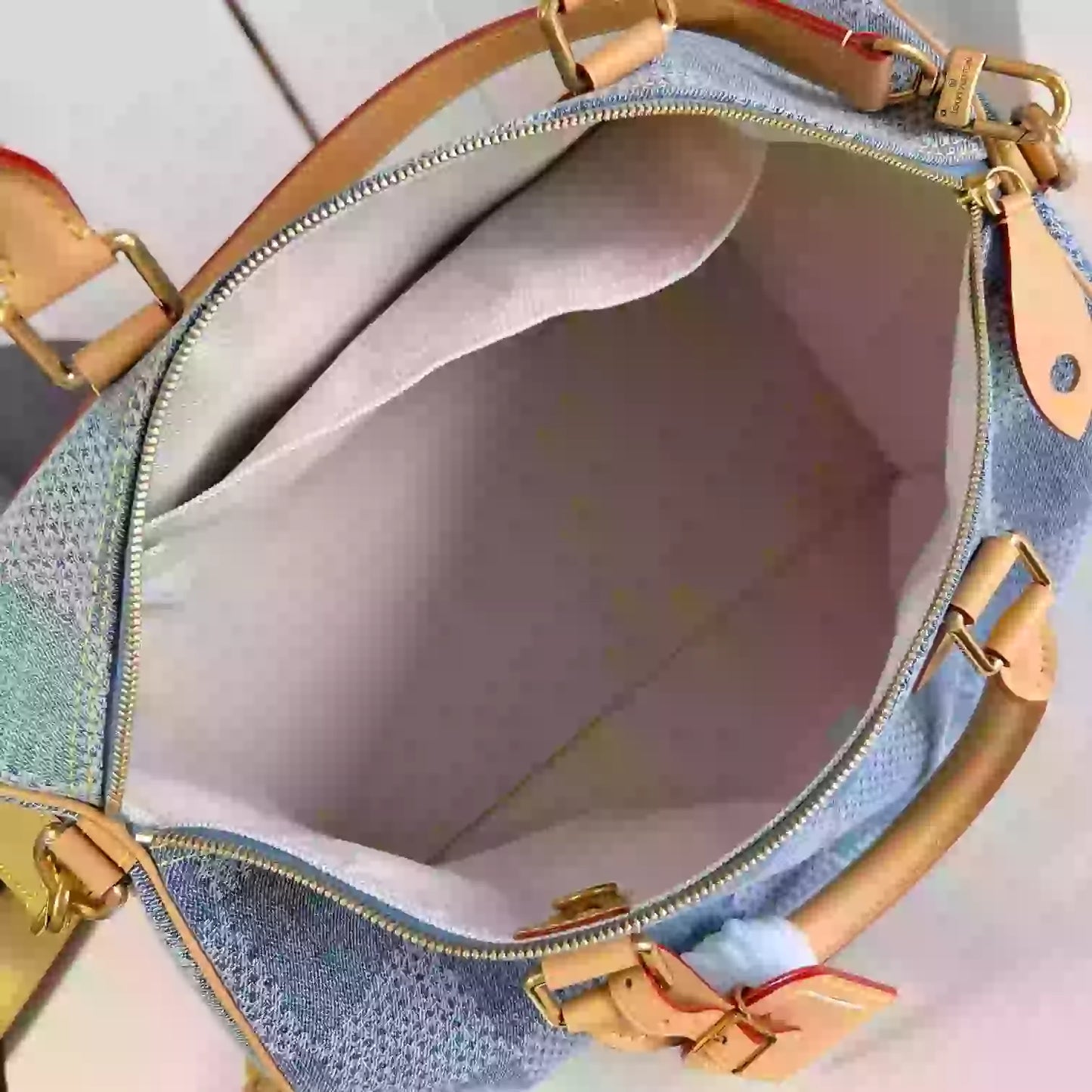 スピーディ 40 バンドリエール ブルー ダミエ デニム 3D N40701- LW377