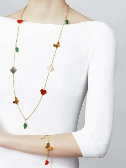 ヴァン クリーフ ラッキー アルハンブラ ロングネックレス、チャーム12個