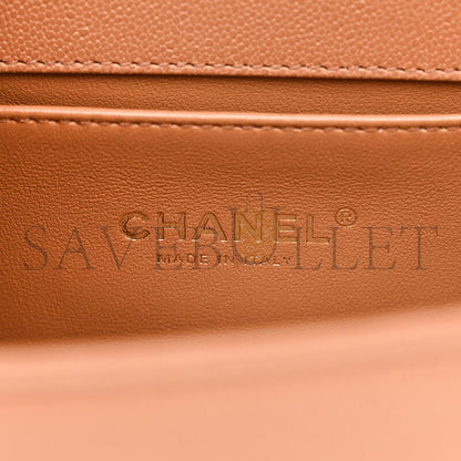 シャネル キャビア シェブロン ミディアム キルティング ボーイ フラップ ブラウン A67086 (25*15*6cm)