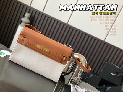 マンハッタン キャンバス＆レザー ショルダーバッグ