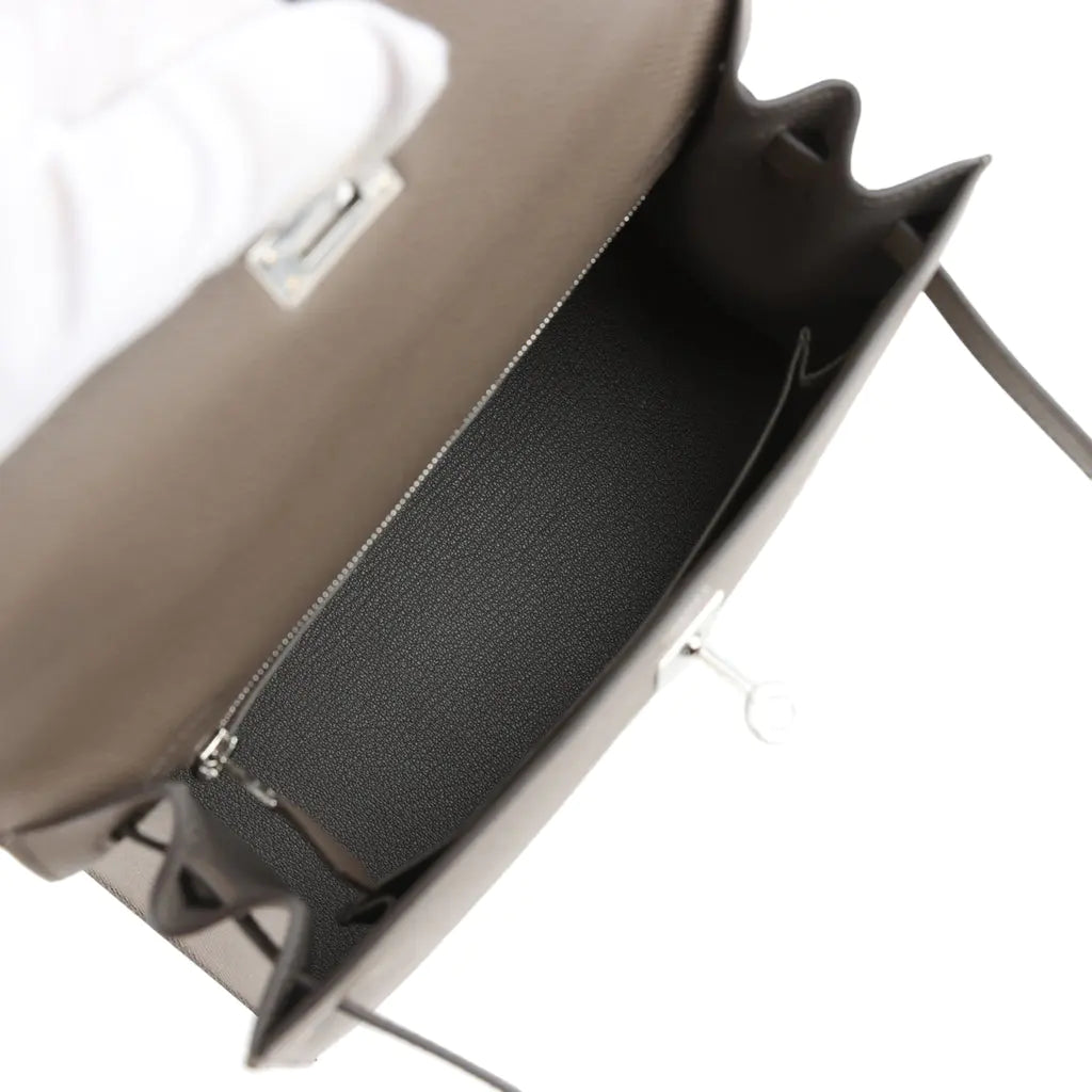 エルメス ケリーセリエ 25 エタン エプソン パラジウム金具