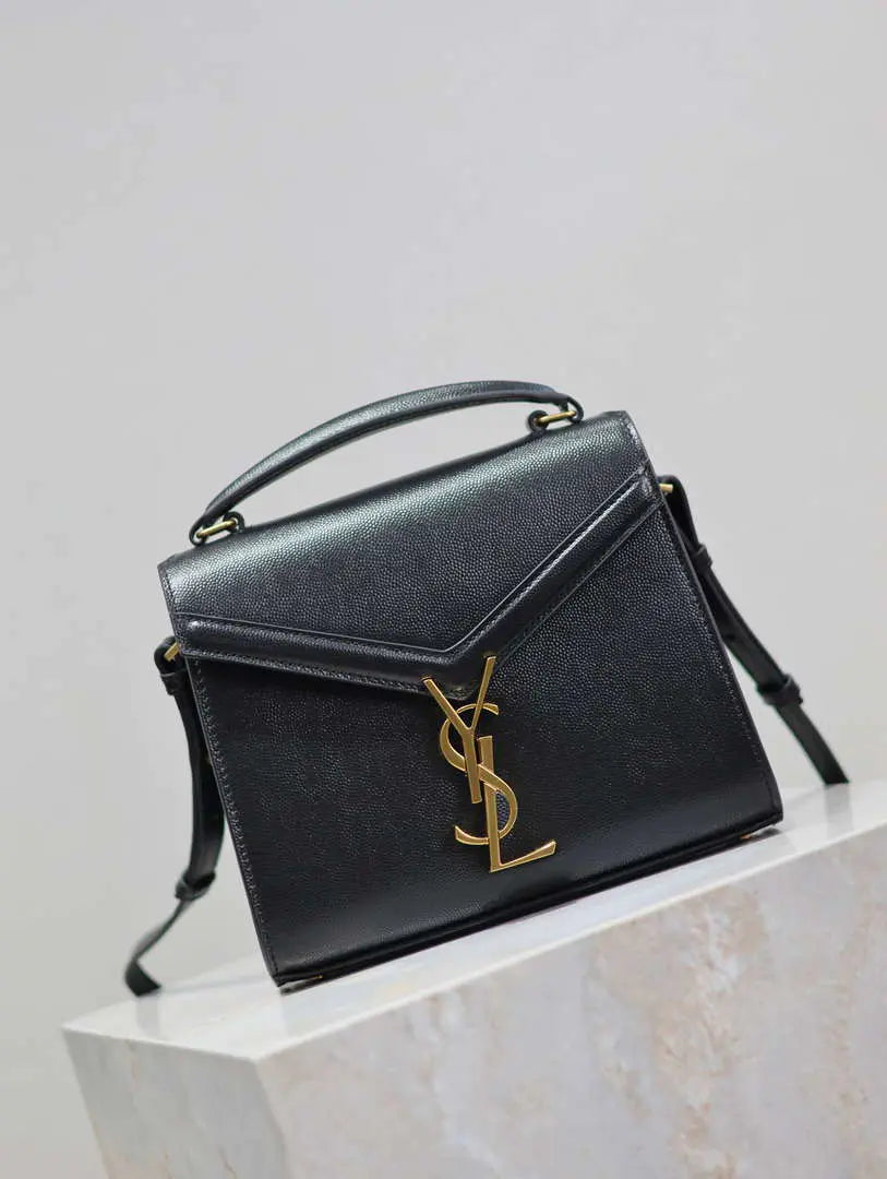 YSL 623930 カサンドラ ミニ トップハンドルバッグ グレイン・ド・プードル エンボスレザー