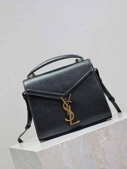 YSL 623930 カサンドラ ミニ トップハンドルバッグ グレイン・ド・プードル エンボスレザー