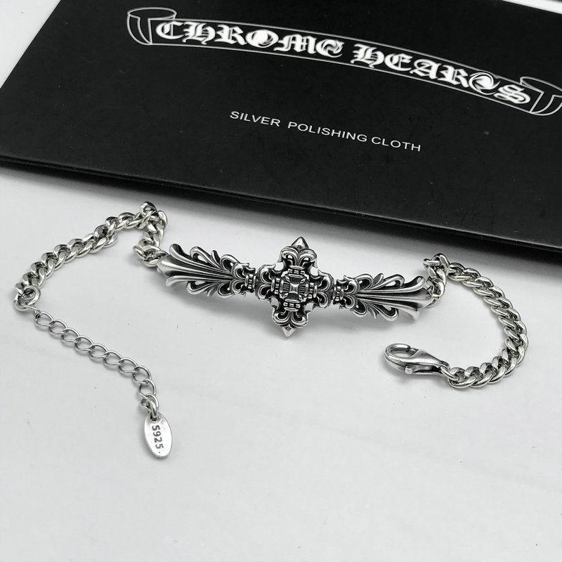最安値に挑戦 クロムハーツ CHROME HEARTS925スターリングシルバーパーソナリティクロスブレスレットファッションヴィンテージシル